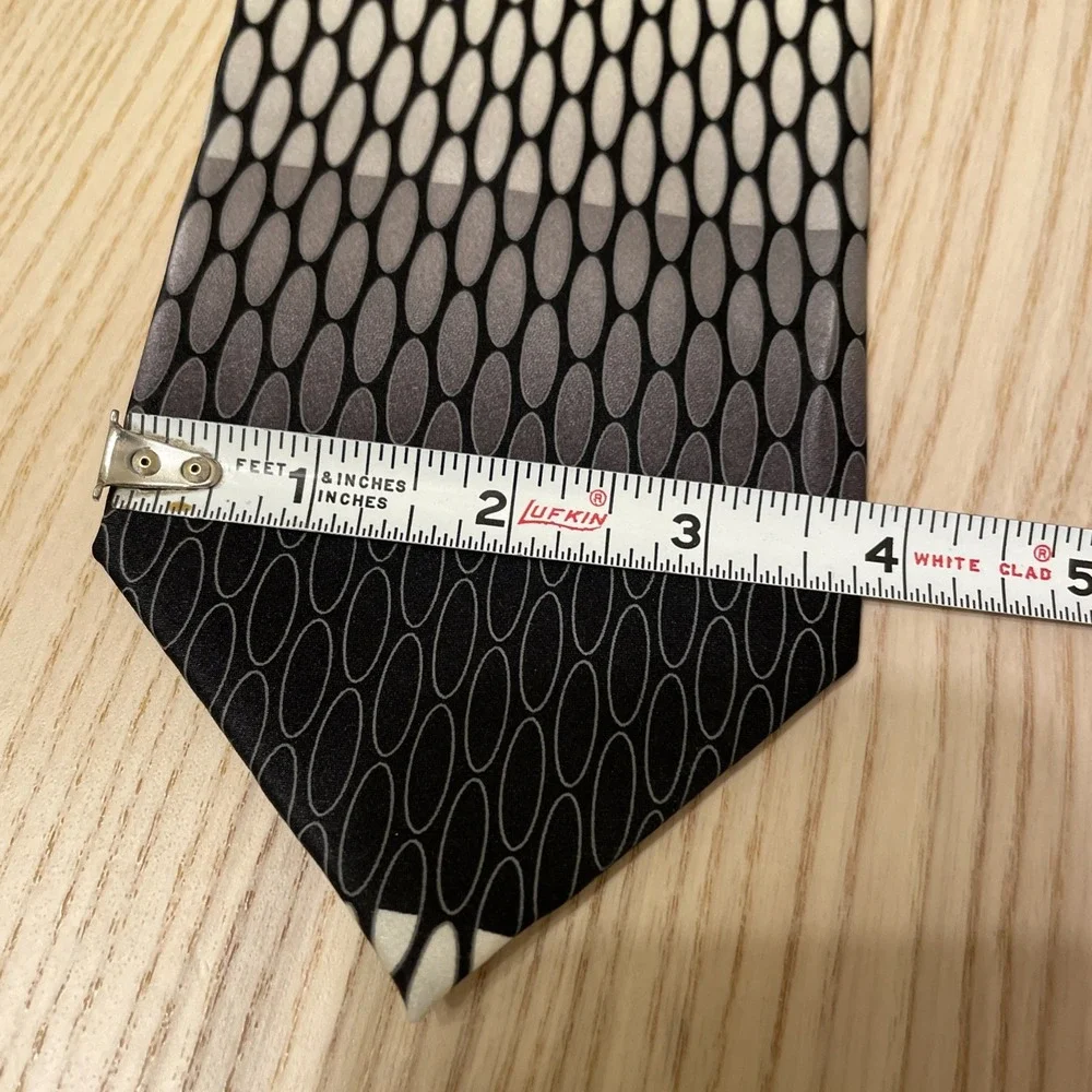 Men's Bergamo New York Handmade Silk Neck Tie Ombre Gradient Black Gray